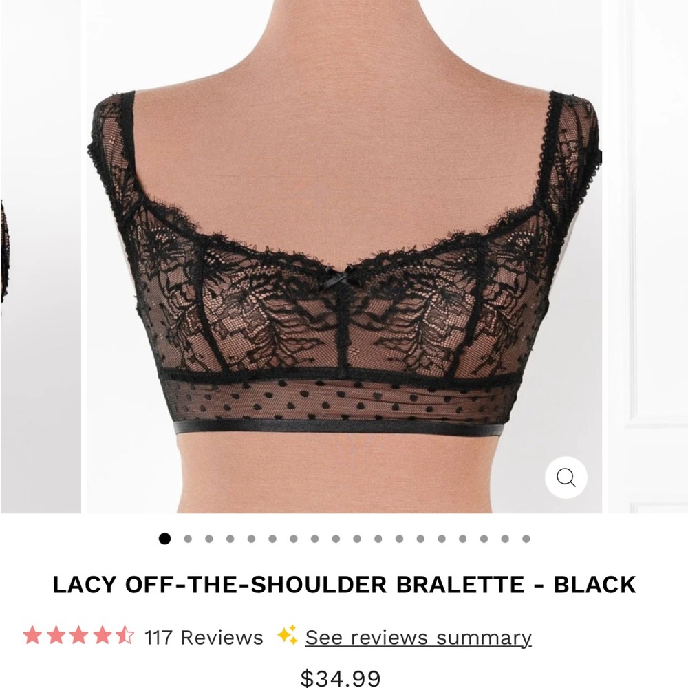 Chic Black Lace Bralette from Mentionables. NWOT